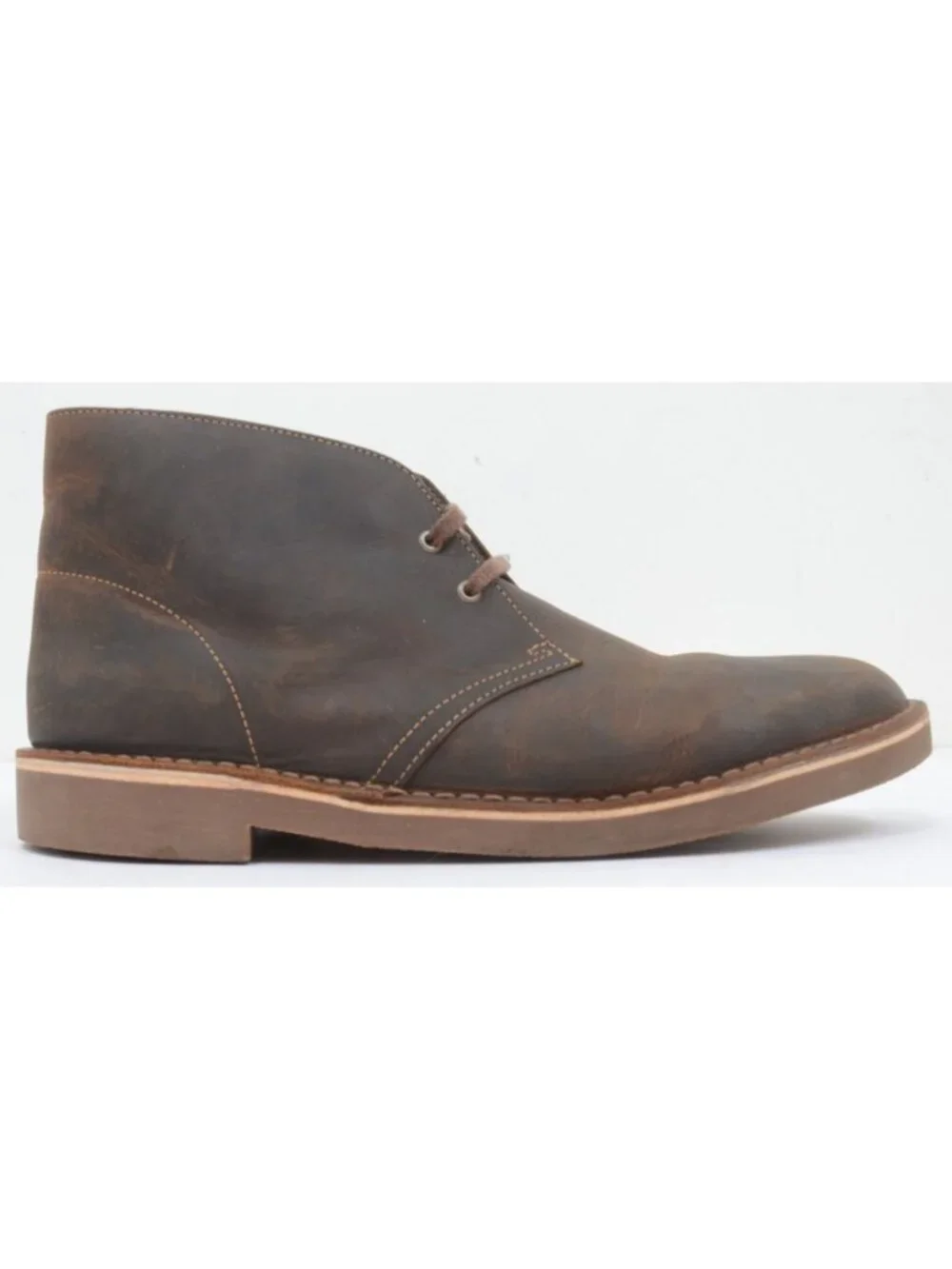 NEW Clarks Shepton Mens 10.5 WIDE Leather Lace-Up Comfort Chukka Boot Preppy